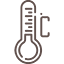 Pictogramme représentant un thermomètre indiquant la température idéale de dégustation du vin